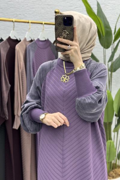 Afife Elbise Tesettür Giyim  Mor