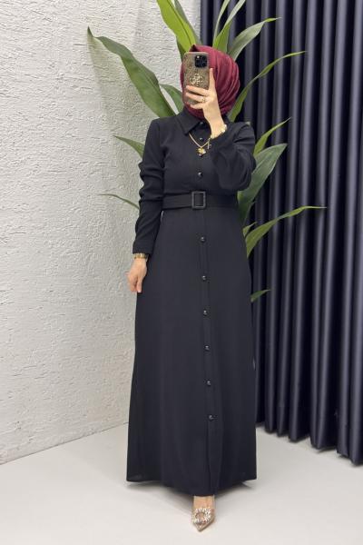 Asu Elbise Tesettür Giyim  Siyah