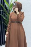Belkıs Elbise Tesettür Giyim  Kahve