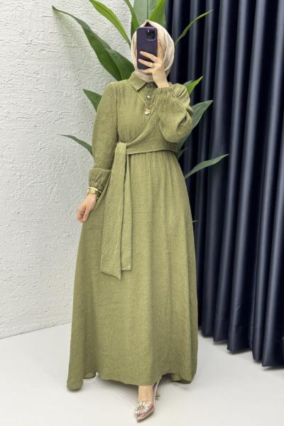 Bukre Elbise Tesettür Giyim Yeşil