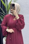 Cevher Elbise Tesettür Giyim  Bordo