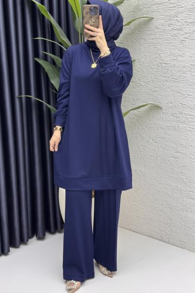 Çımalı Takım Tesettür Giyim  Lacivert