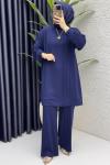 Çımalı Takım Tesettür Giyim  Lacivert