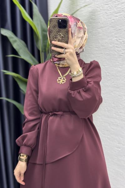 Dila Elbise Tesettür Giyim Bordo