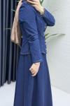 Duru Kot Etekli Takım Tesettür Giyim  Lacivert