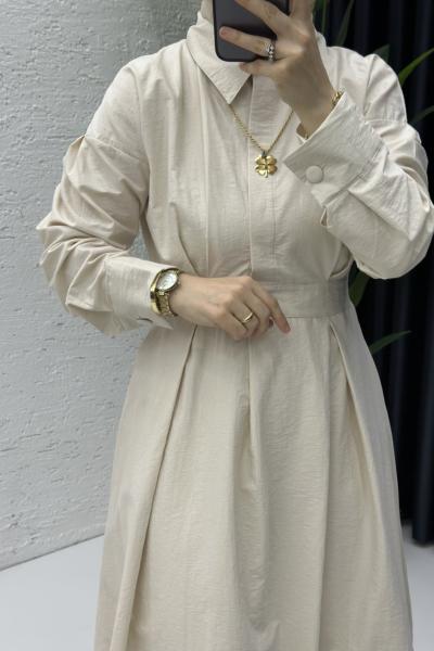 Duru Tesettür Elbise Taş Rengi