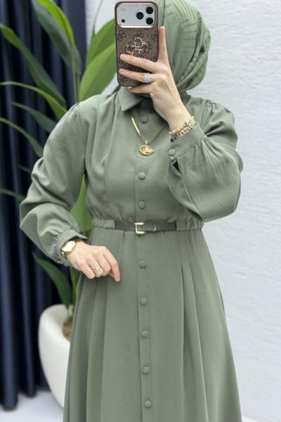 Efla Elbise Tesettür Giyim  Haki