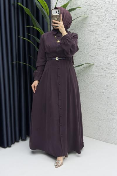 Efla Elbise Tesettür Giyim  Mürdüm