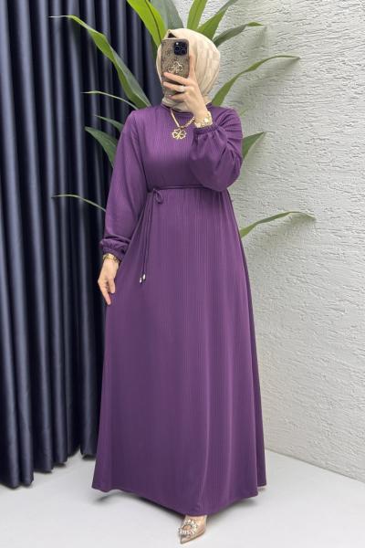 Esme Elbise Tesettür Giyim  Patlıcan Moru