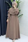 Ferda Elbise Tesettür Giyim  Sütlü Kahve