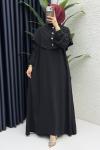 Feriha Bolero Elbise Tesettür Giyim  Siyah