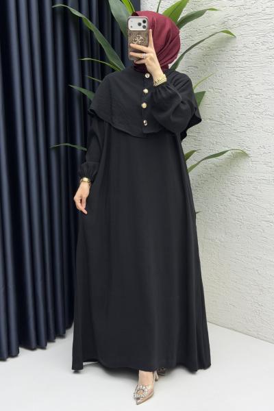 Feriha Bolero Elbise Tesettür Giyim  Siyah