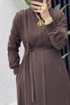 Firdevs Elbise Tesettür Giyim  Kahverengi