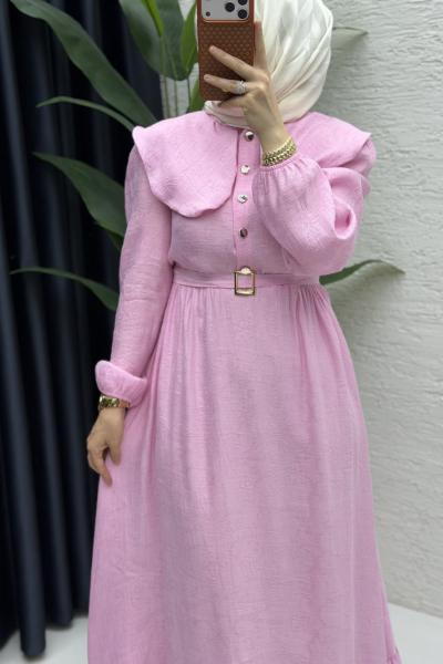 Gonca Elbise Tesettür Giyim  Pembe