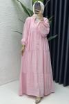 Hale Elbise Tesettür Giyim Pembe