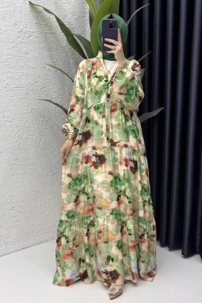 Helen Elbise Tesettür Giyim Yeşil