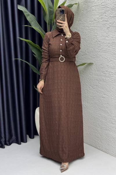 İncilay Elbise Kahve