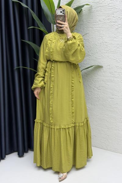 Lady Elbise Tesettür Giyim  Olive