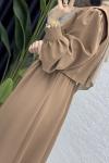 Leyza Elbise Tesettür Giyim  Camel