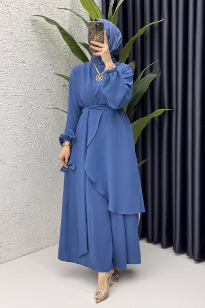 Mahinur Takım Tesettür Giyim  İndigo