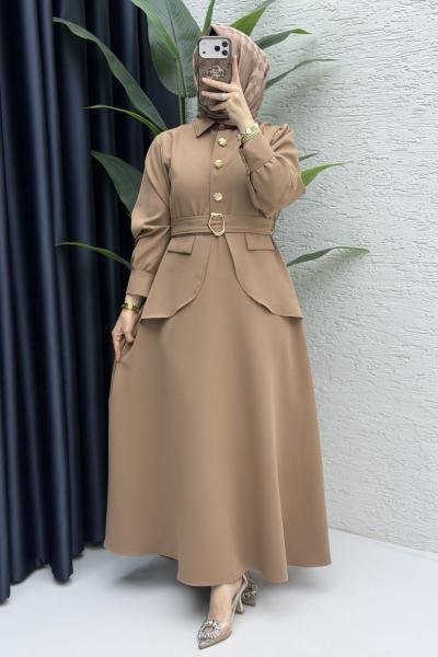 Mahira Elbise Tesettür Giyim  Latte