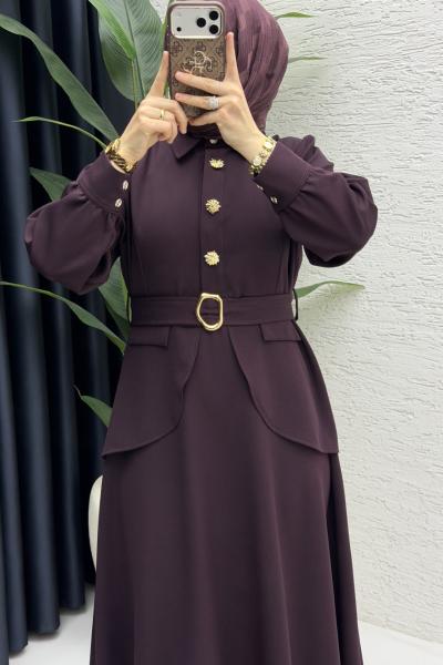 Mahira Elbise Tesettür Giyim  Mürdüm