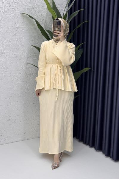 Mehru Elbise Tesettür Giyim  Taş Rengi