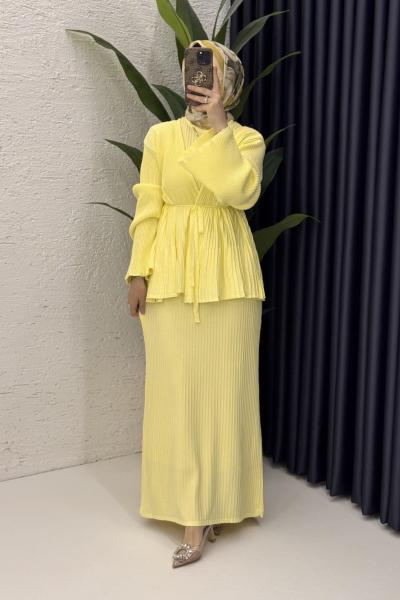 Mehru Elbise Tesettür Giyim  Sarı