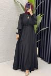 Mihra Abaya Takım Tesettür Giyim Siyah