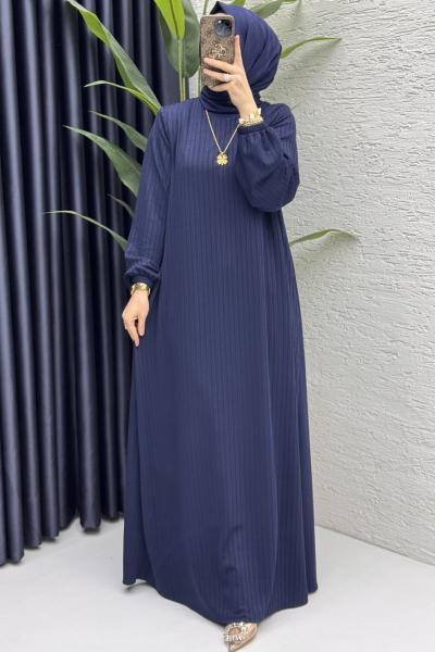 Mina Elbise Tesettür Giyim Lacivert