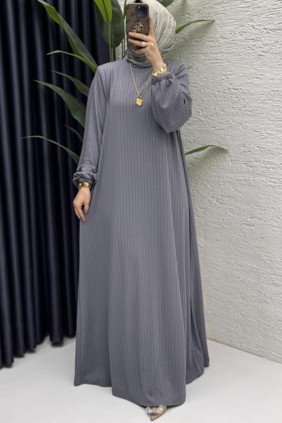 Mina Elbise Tesettür Giyim Gri