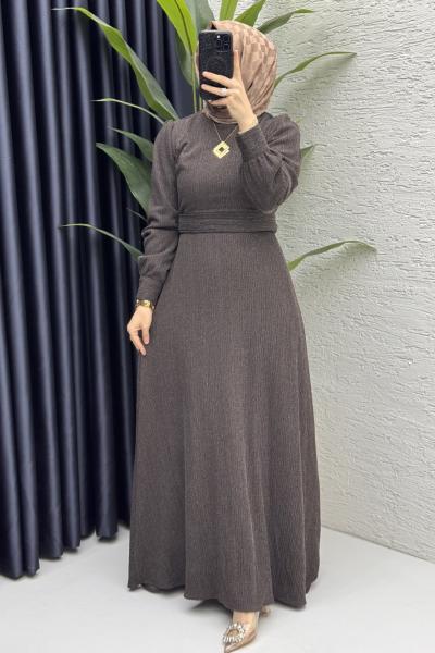 Miray Elbise Tesettür Giyim Kahve