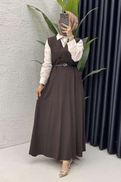Nadide Jile Tesettür Giyim  Kahverengi