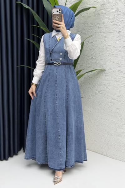 Nadide Jile Tesettür Giyim  Mavi