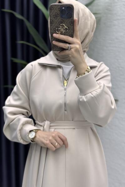 Nare Elbise Tesettür Giyim  Taş Rengi