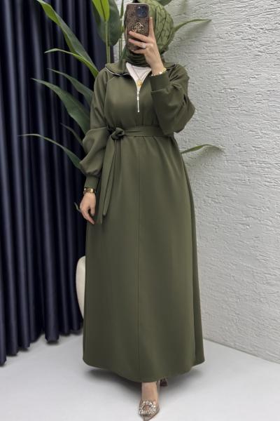 Nare Elbise Tesettür Giyim Haki