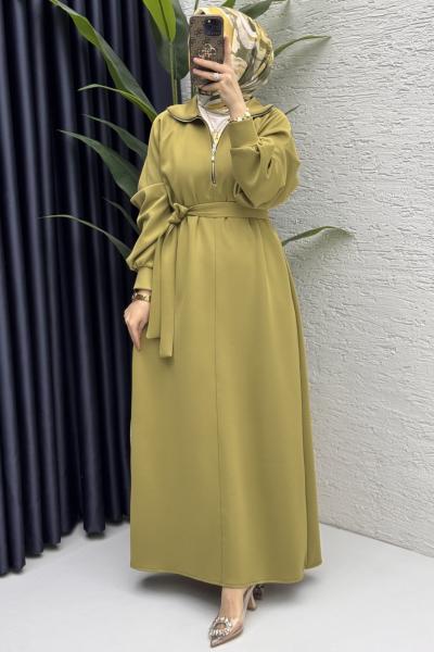 Nare Elbise Tesettür Giyim Yeşil