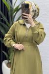 Nare Elbise Tesettür Giyim  Yeşil