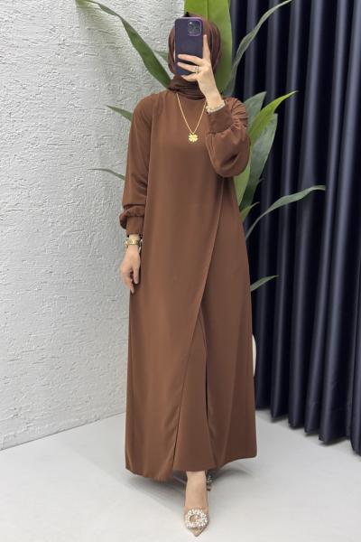 Neslişah Pantolon Takım  Kahverengi