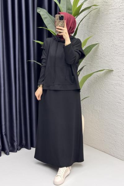 Nesrin Elbise Takım Siyah