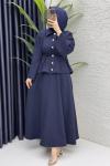 Nihal Etekli Takım Tesettür Giyim  Lacivert