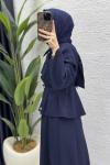 Nihal Etekli Takım Tesettür Giyim  Lacivert