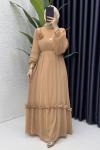 Nurşah Elbise Tesettür Elbise Camel