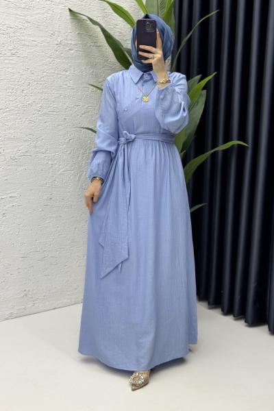 Öykü Elbise Tesettür Giyim Bebe Mavisi