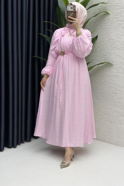 Peri Elbise Tesettür Giyim  Pembe