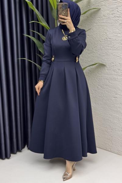 Piraye Elbise Tesettür Giyim Lacivert