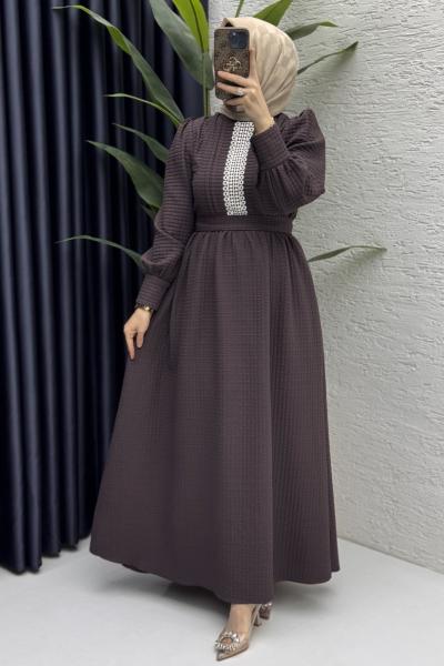 Prenses Elbise Tesettür Giyim  Mürdüm