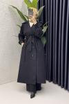 Rabia Trench Tesettür Giyim  Siyah