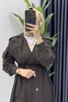 Rabia Trench Tesettür Giyim  Acı Kahve