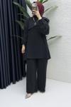 Rezzan Pantalonlu Takım Tesettür Giyim  Siyah